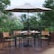 Flash Furniture Patio Set-30"x48" Table-4 Chairs-Tan Umbrella-Base XU-DG-304860064-UB19BGY-GG - alternate 1